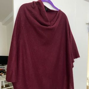 Charter Club red cashmere poncho.